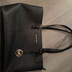 Michael Kors Black Tote with Gold Accents